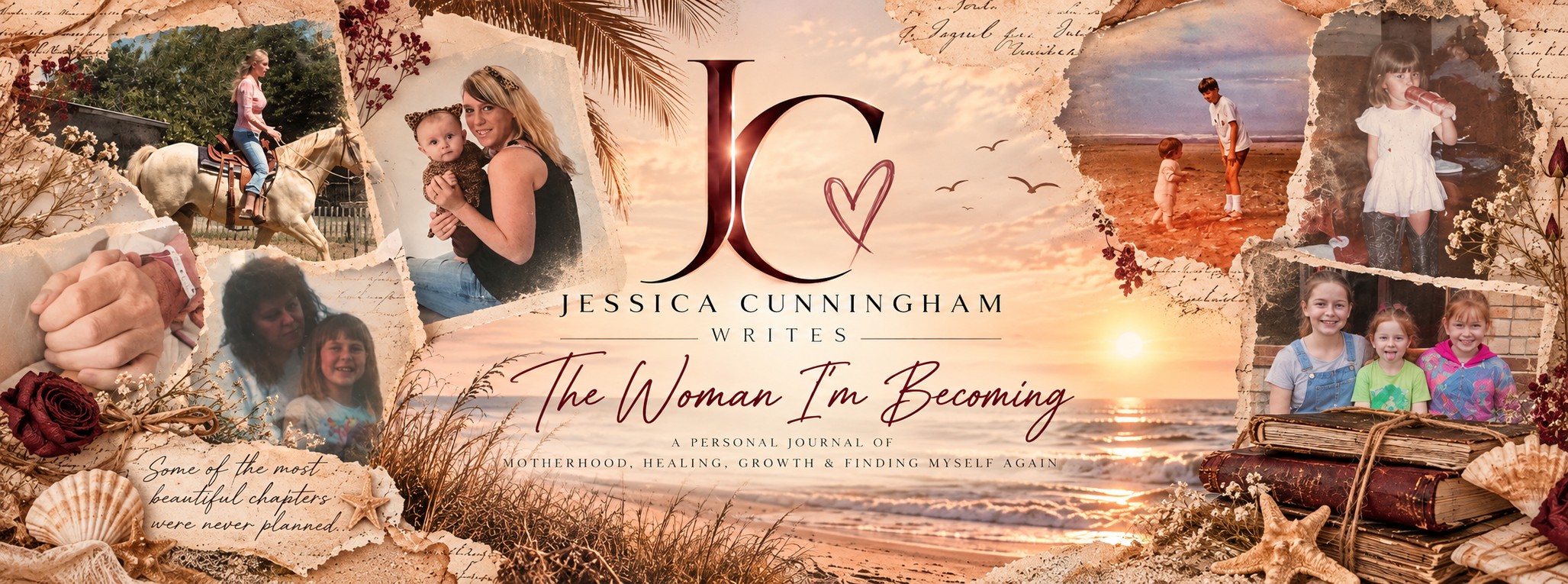 Jessica Cunningham Writes: The Woman I'm Becoming, a vintage coastal collage of treasured family memories